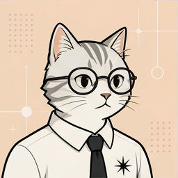 Chat Noir Lunettes Cravate